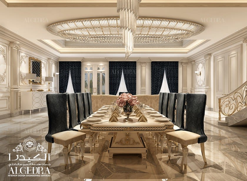 luxurious spacious dining table