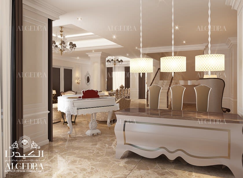 luxury family hall design for villa