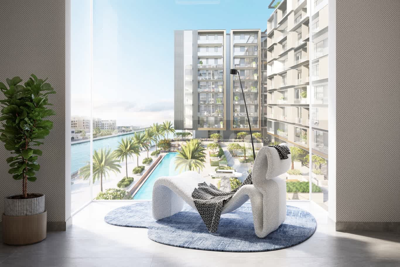 luxury apartment pool view
