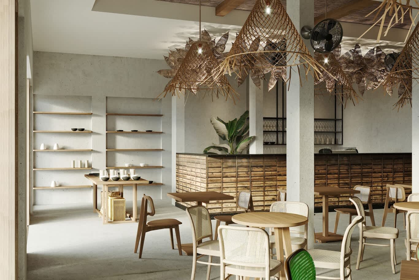 sustainable café interior materials