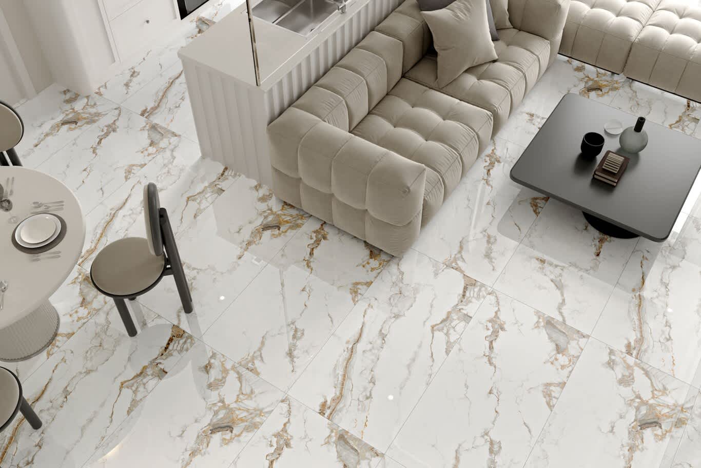 Italian Carrara marble design