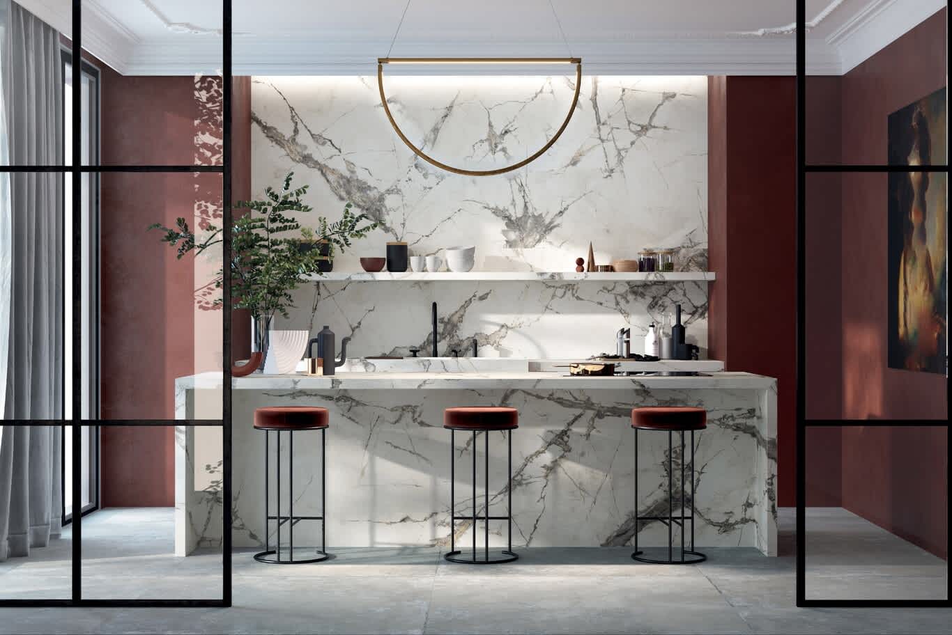 modern marble kitchen styles