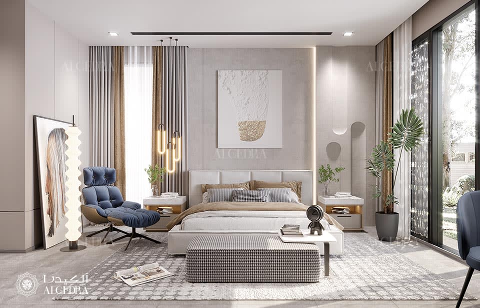 modern master bedroom design in Dubai