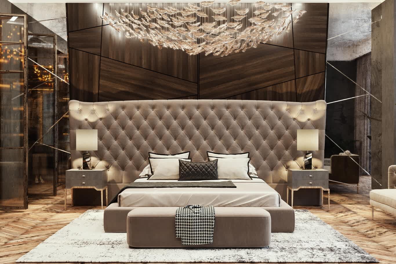 penthouse master bedroom decor