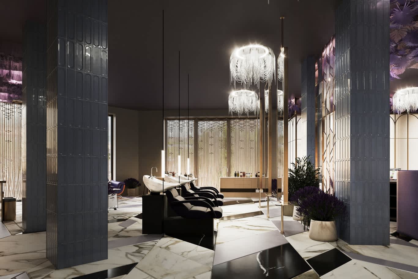 hair wash station design Abu Dhabi