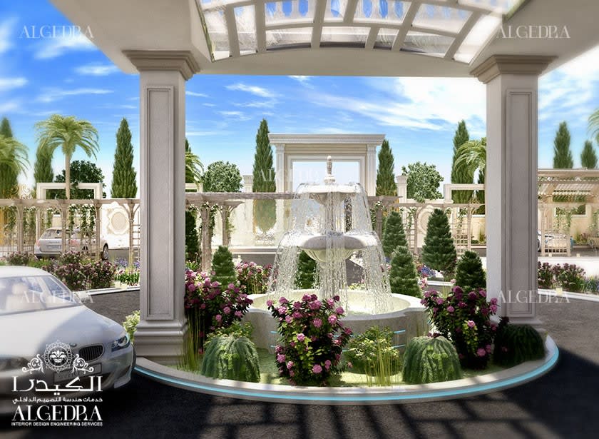 luxury landscape design for palace