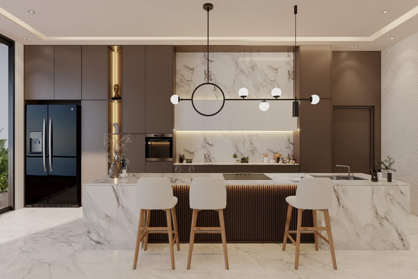 L-shaped kitchen design