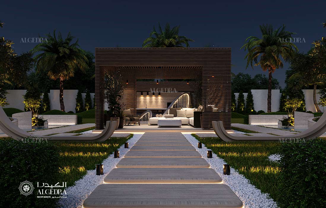 تصميم حديقة سطح حديثة