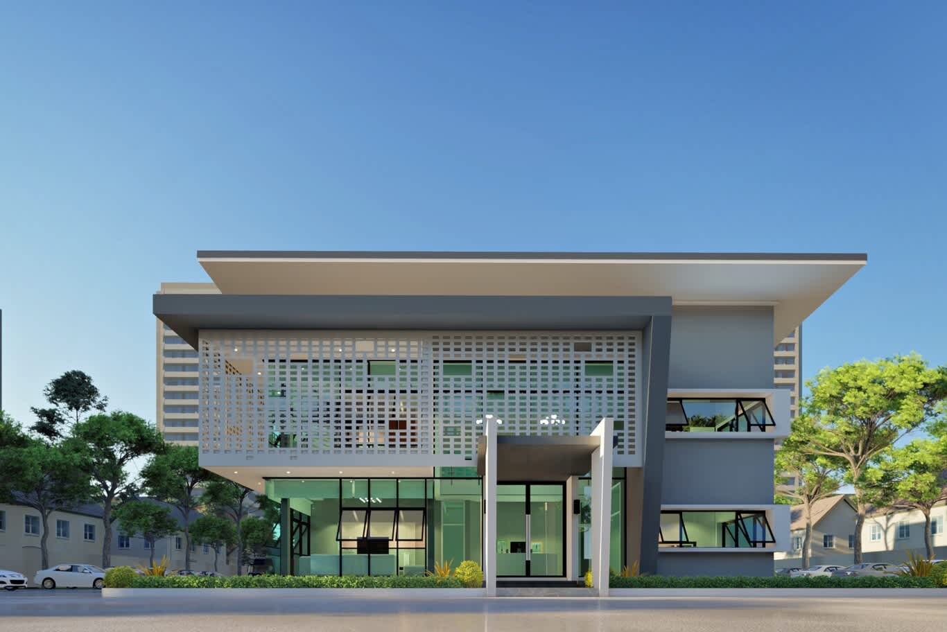 perforated facade office building