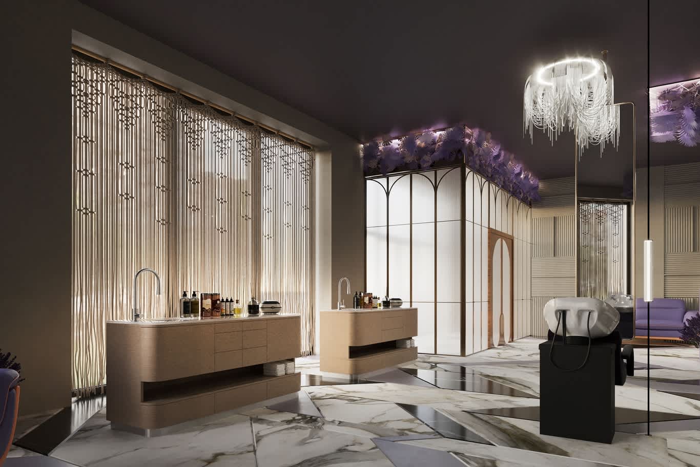 salon colour bar design Abu Dhabi