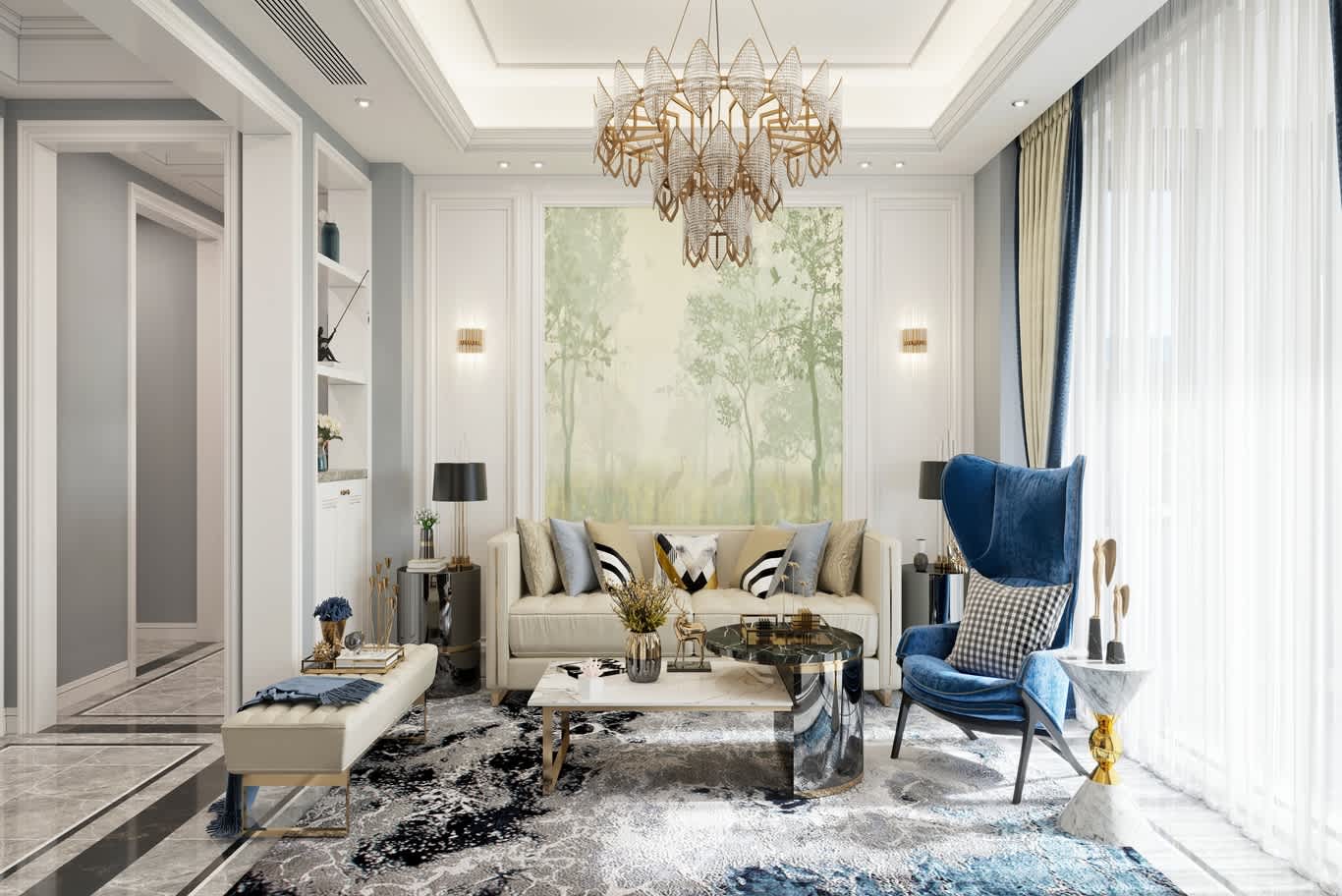 wall design for living room