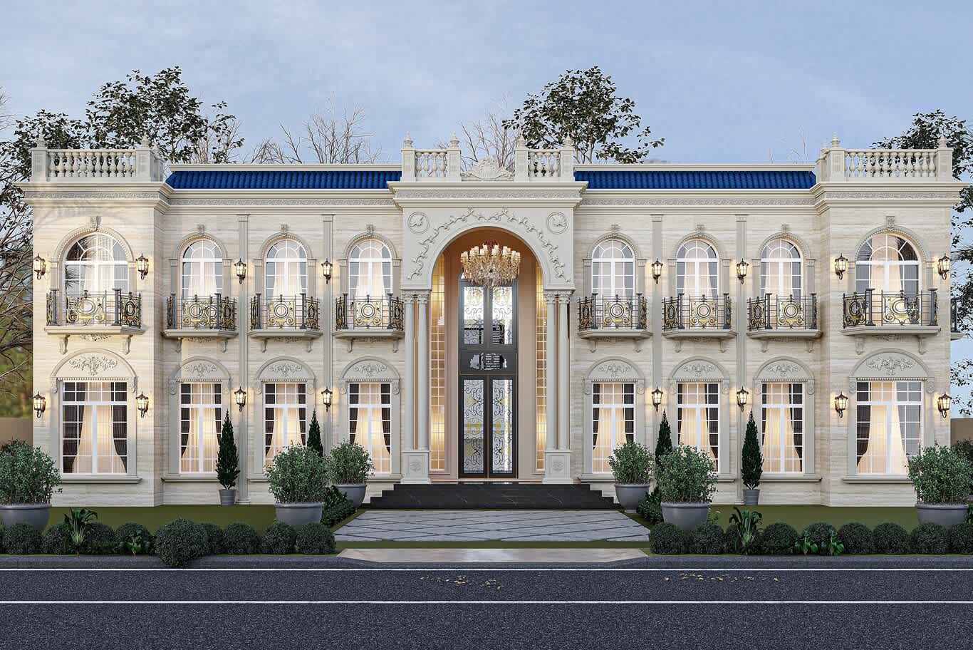 modern villa entrance