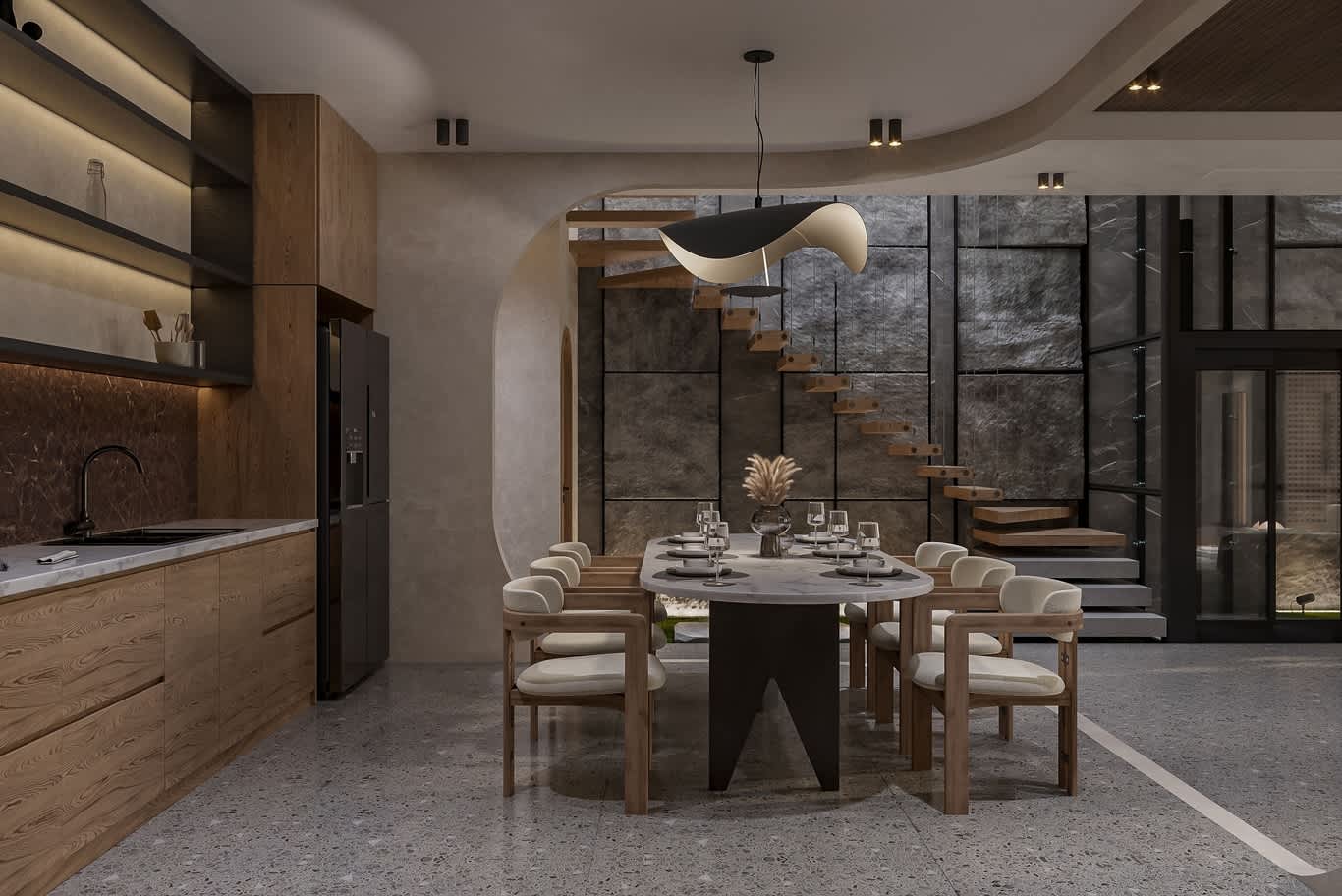 غرفة معيشة عصرية في دبي