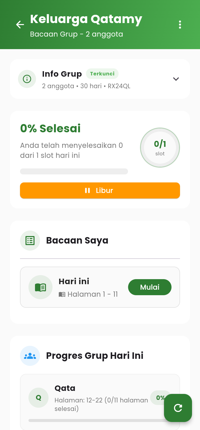 App screenshot showing group target tracking