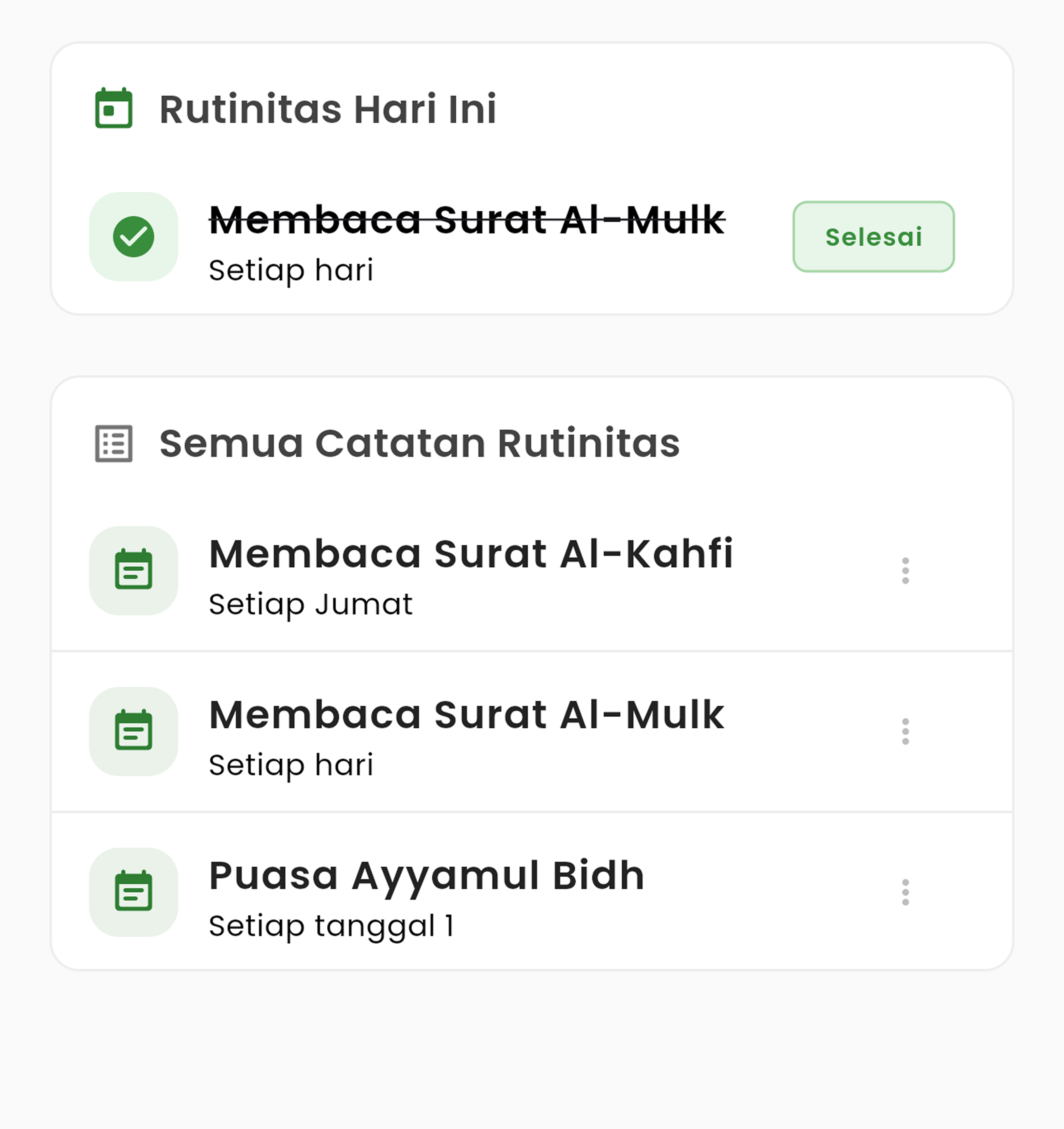 Atur Rutinitas Ibadah - Kelola amalan harian dalam satu aplikasi.