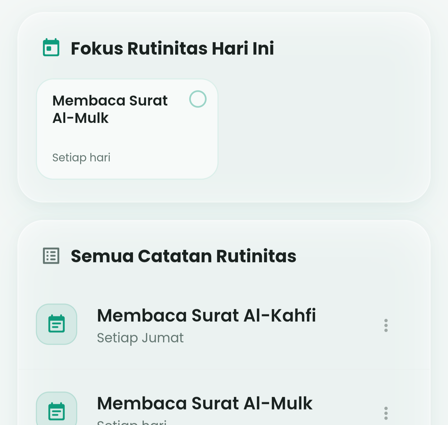 Atur Rutinitas Ibadah - Kelola amalan harian dalam satu aplikasi.