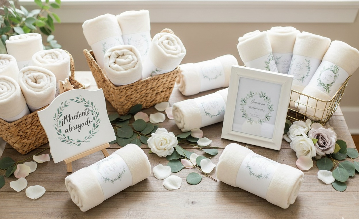 mantas para eventos personalizadas — mantas personalizadas para eventos y casamientos — foto 1