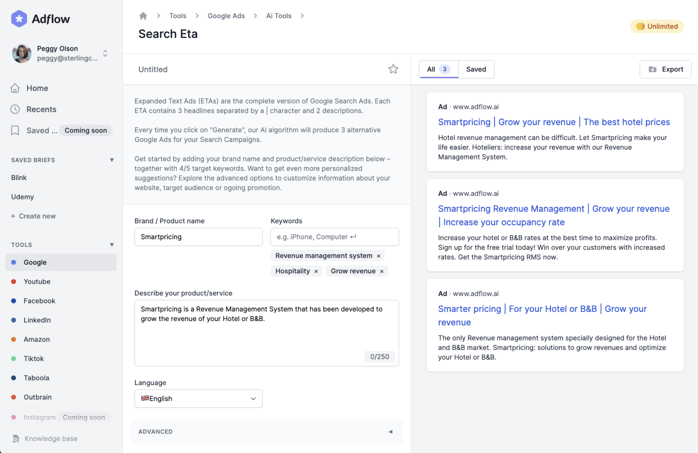 Adflow screenshot