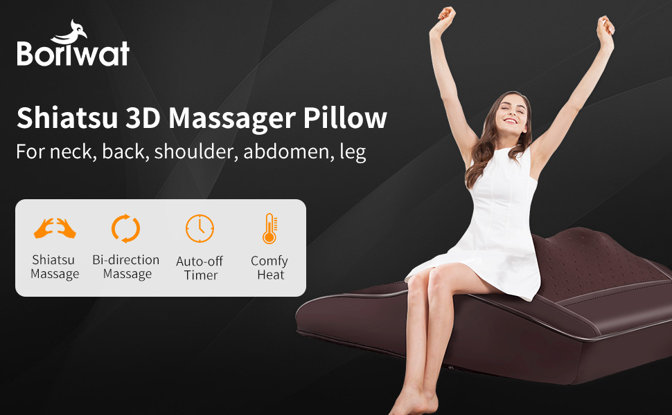 Boriwat Back Massager with Heat, Percussion Shiatsu Massager for Pain  Relief, 3D Deep Tissue Kneading Massagers for Back, Waist, Leg Muscle  Relax, Christmas Gifts for Men Women Mom Dad
