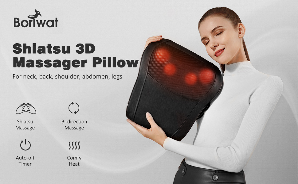 Back Massager with Heat, Rechargeable Cordless 3D Shiatsu Massager for  Neck, Back, Shoulder & Leg Pain Relief Deep Tissue, Gifts for Men Women