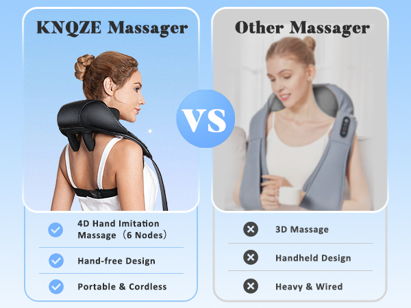 KNQZE Neck Massager for Neck Pain Relief, 4D Deep Kneading