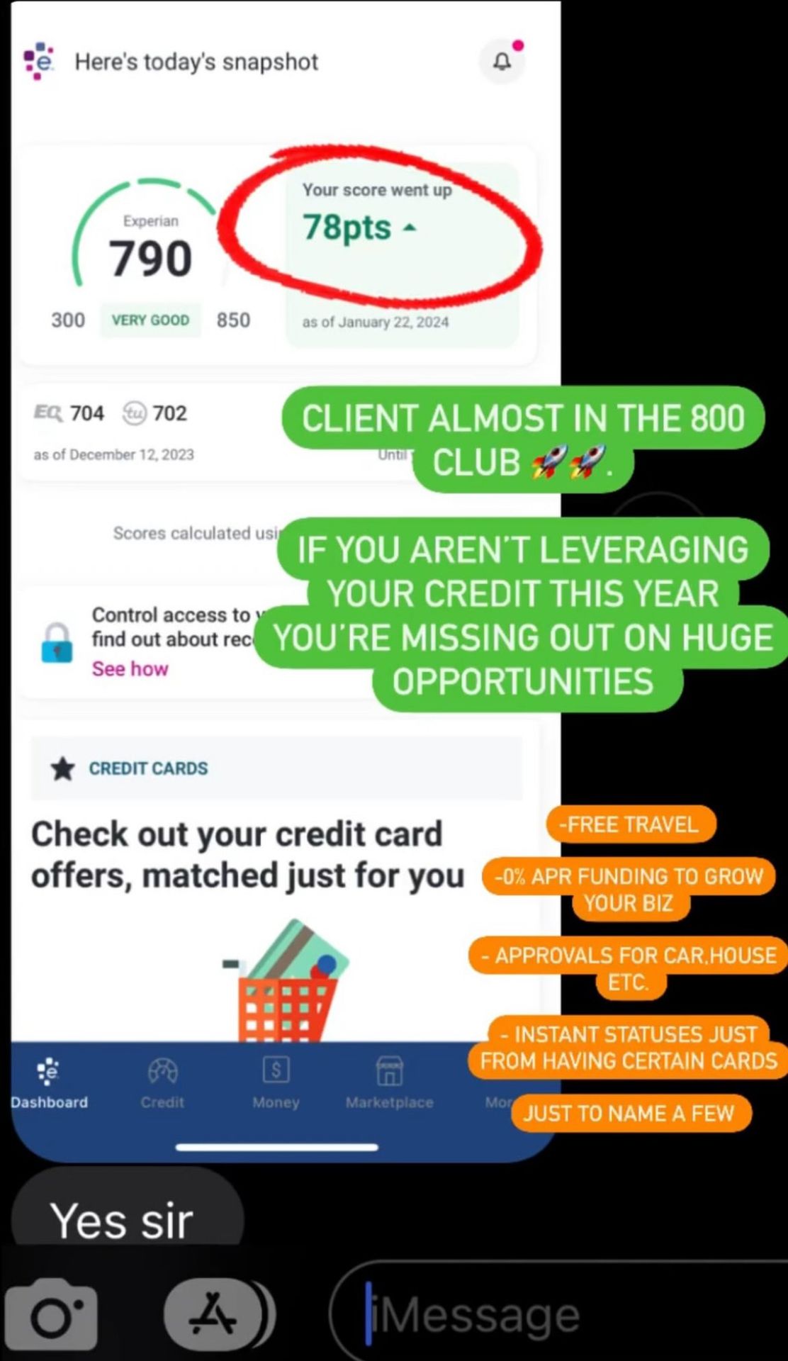 Credit card received