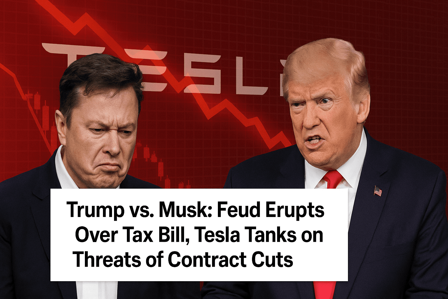Trump vs. Musk: Feud Erupts Over Tax Bill, Tesla Tanks on Threats of Contract Cuts