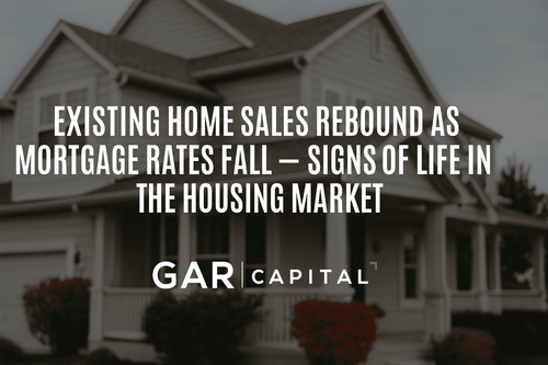Existing Home Sales Rebound as Mortgage Rates Fall — Signs of Life in the Housing Market