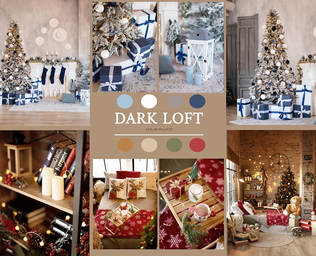 Loft navideño y chimenea
