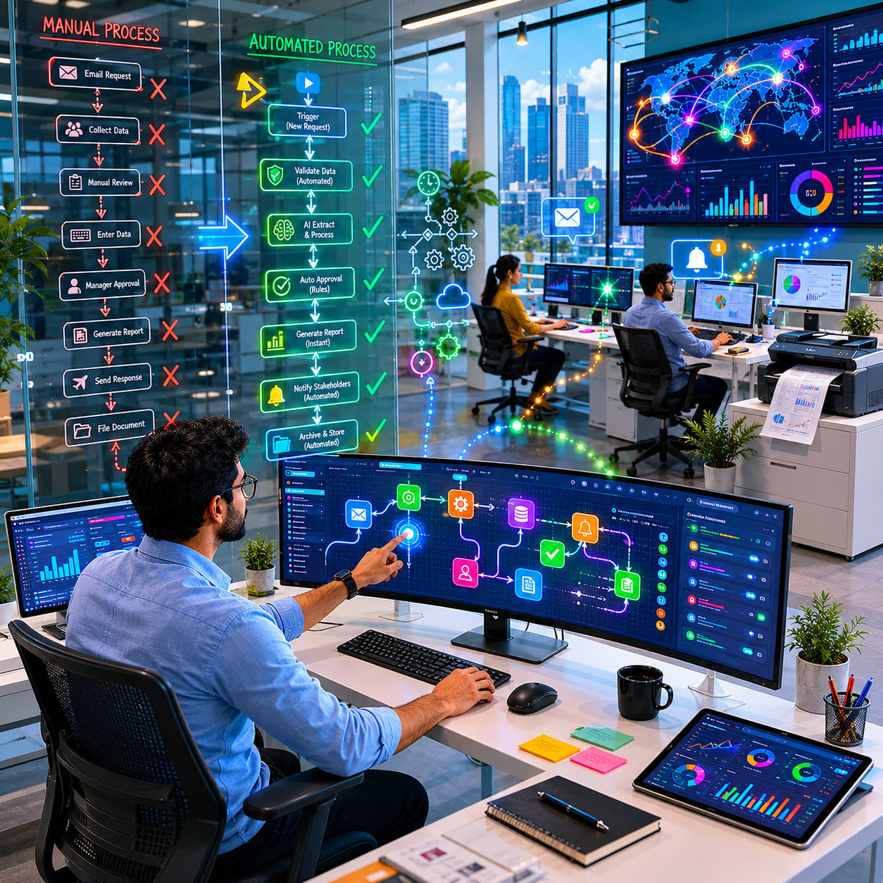 Business process automation — workflow orchestration and process redesign