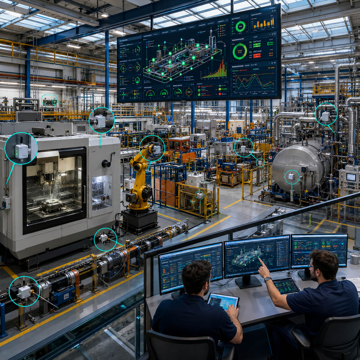 Industry 4.0 — IIoT and IT-OT integration connecting shop floor to ERP