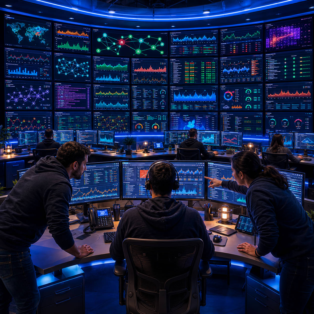 Monitoring and observability — 24×7 NOC with single-pane visibility across OT and IT