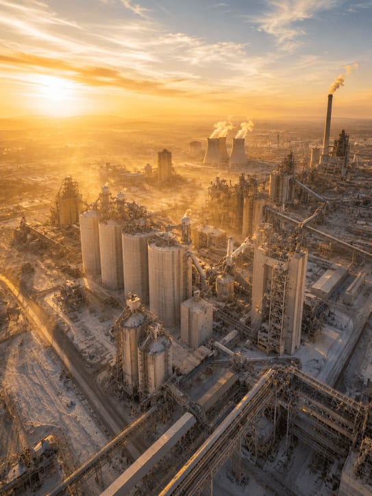 Plant operator confirming production directly into a connected MES on a cement plant floor