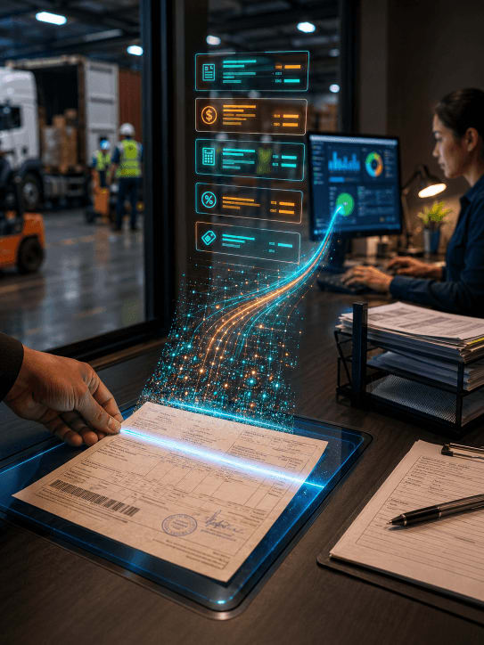 Real-time dashboard tracking freight bill status and carrier SLA performance across 12 manufacturing plants