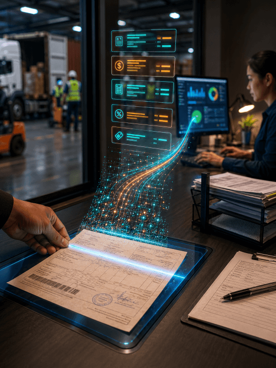Real-time dashboard tracking freight bill status and carrier SLA performance across 12 manufacturing plants