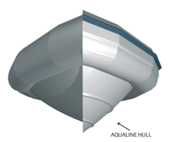 Kiwi Kraft hull cross-section showing pontoon design