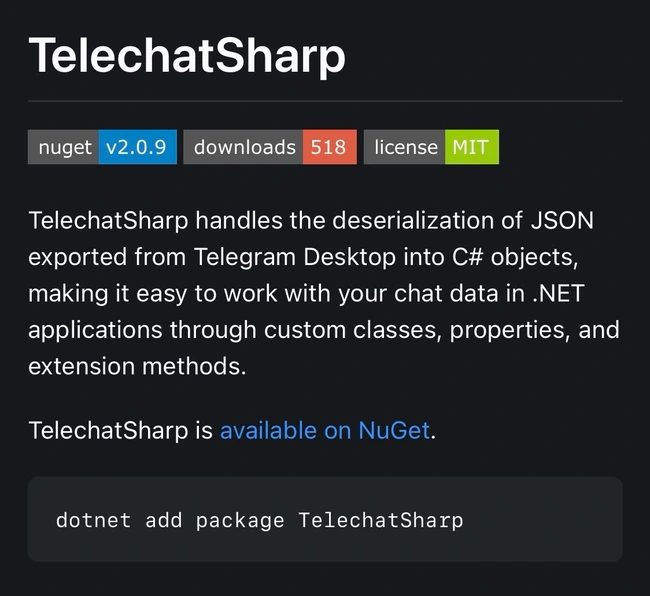 TelechatSharp on GitHub