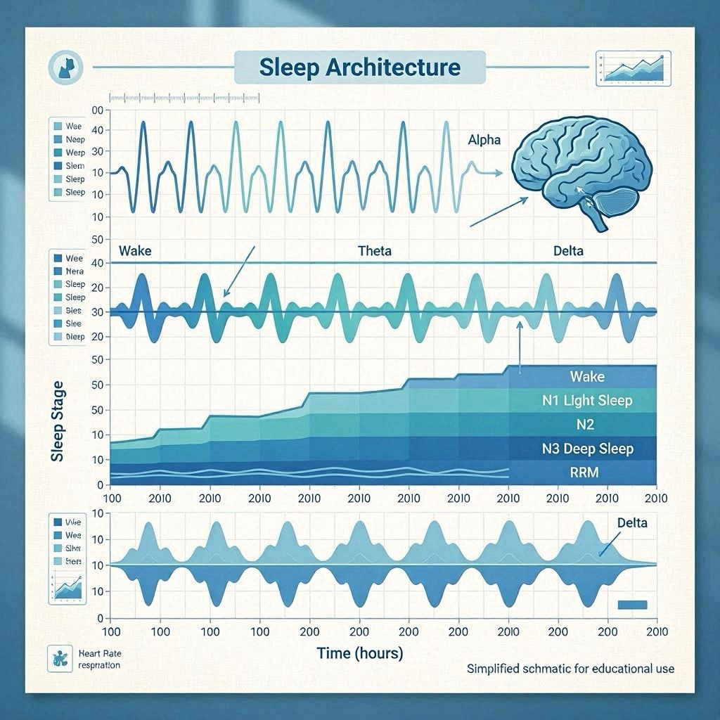 Diagram of causes or symptoms of light sleep