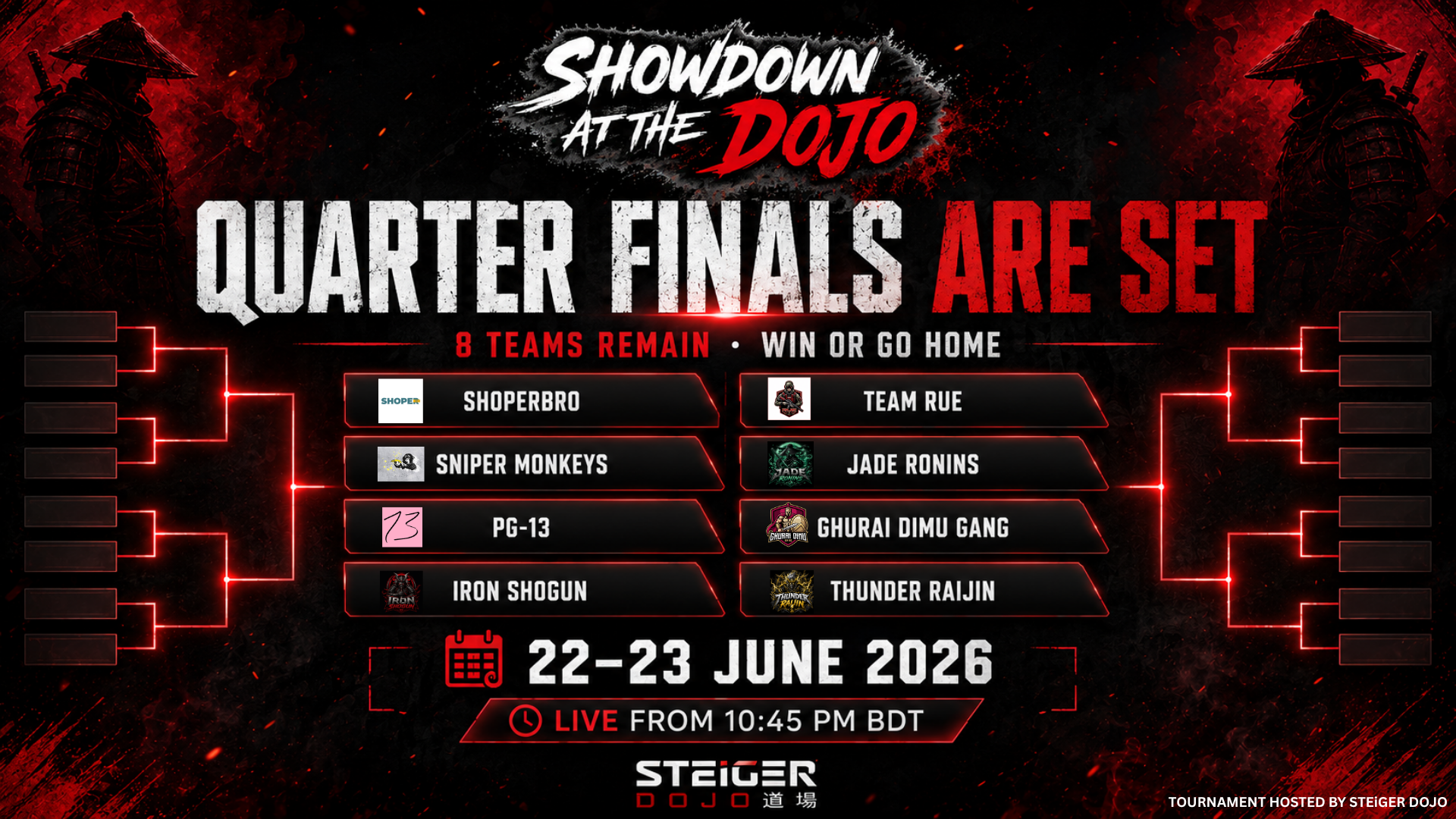 Elite Eight Locked In: Showdown At The Dojo Quarter Finals Set To Ignite This Week
