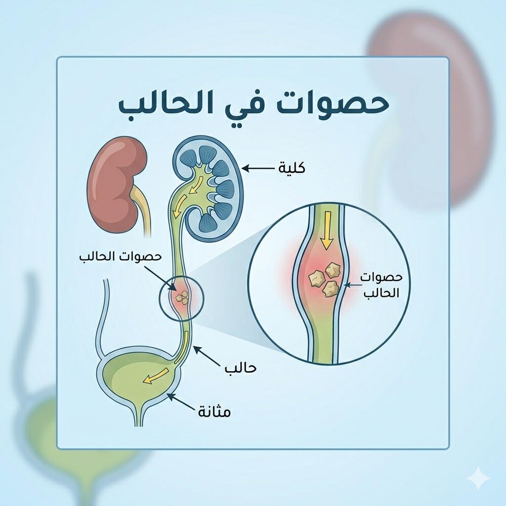 حصوة الحالب: الأعراض والأسباب وطرق العلاج الحديثة والوقاية من تكرار الحصوات