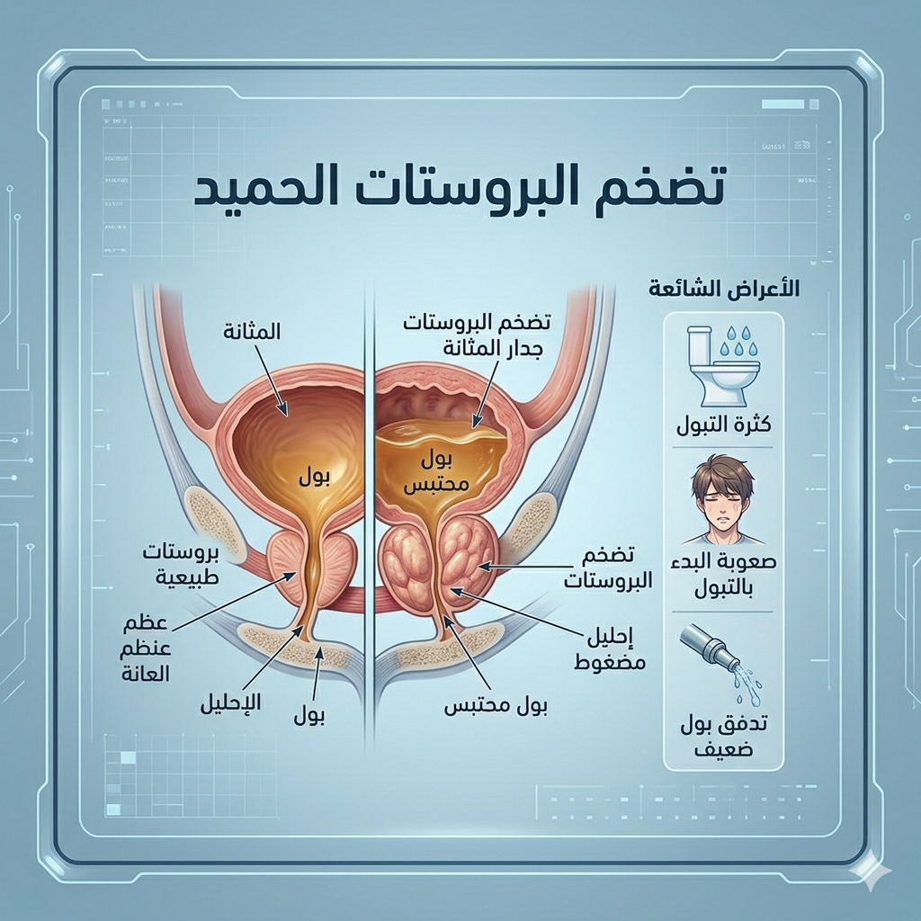 علاج تضخم البروستاتا: الأسباب والأعراض وأحدث طرق العلاج بدون جراحة وبالجراحة