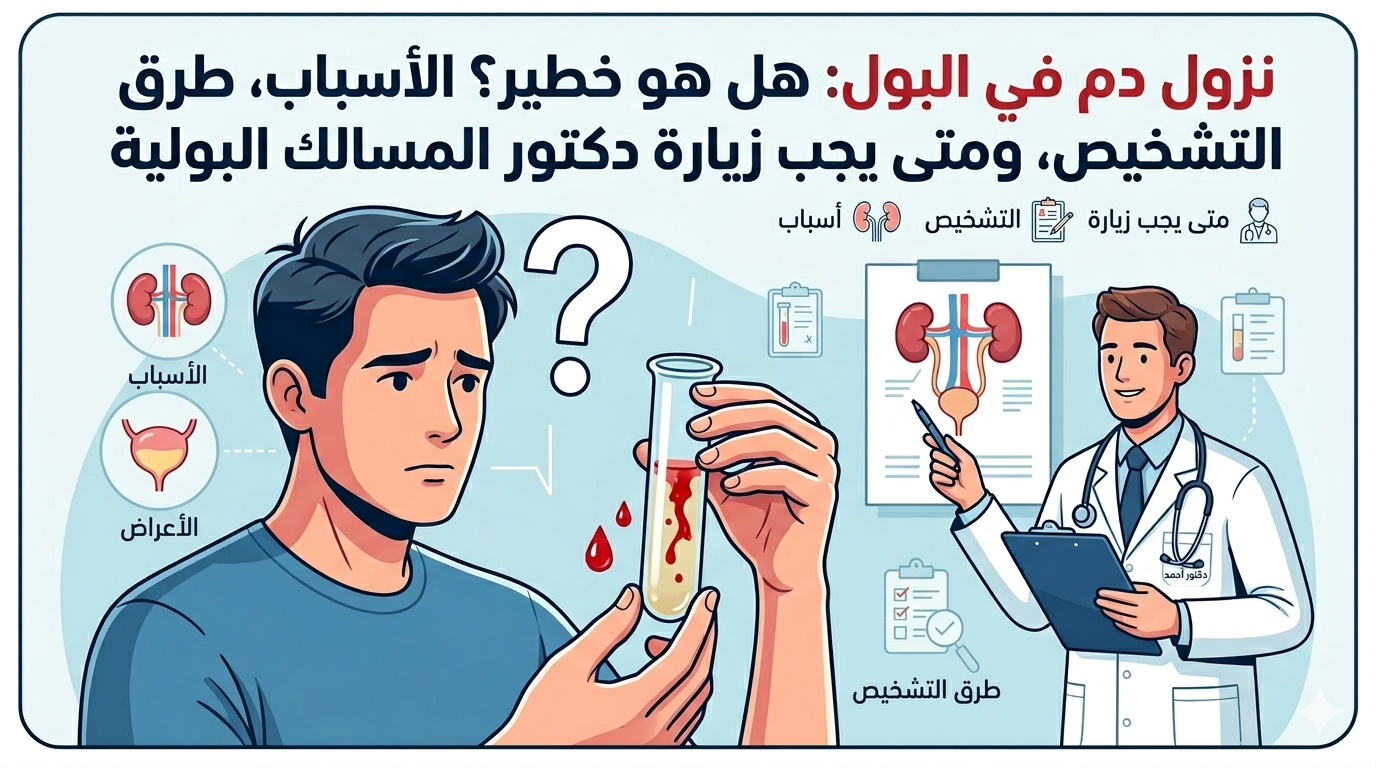 نزول دم في البول: هل هو خطير؟ الأسباب، طرق التشخيص، ومتى يجب زيارة الطبيب
