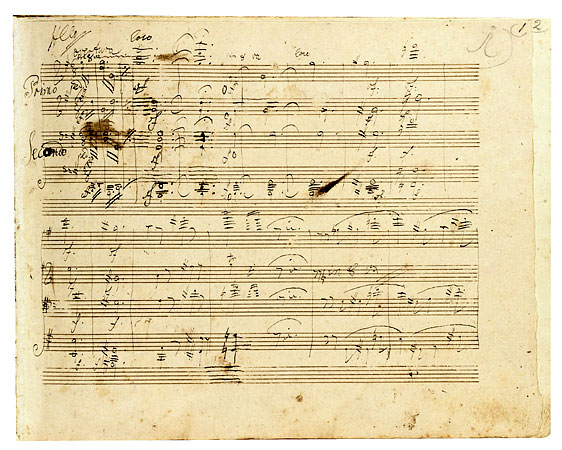Página manuscrita de la Große Fuge de Beethoven