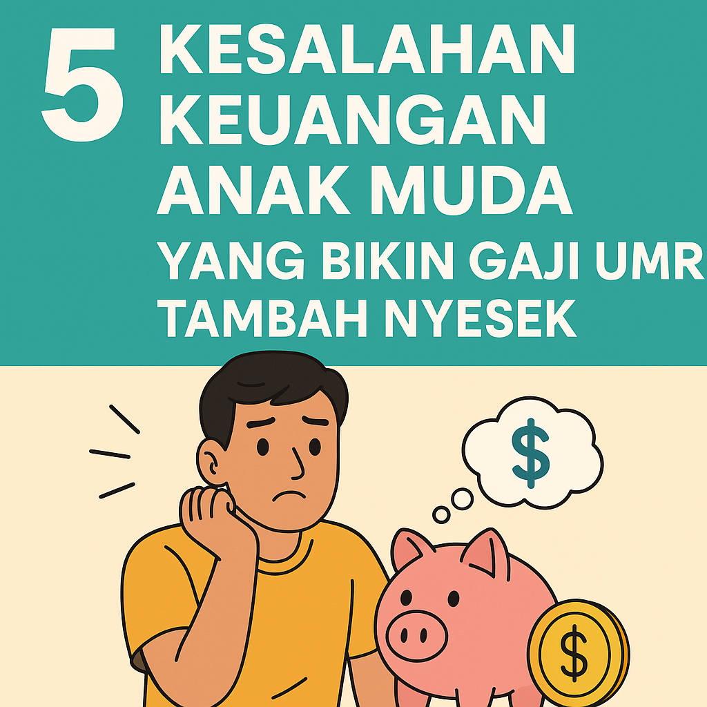 Ilustrasi anak muda bingung karena gaji UMR cepat habis