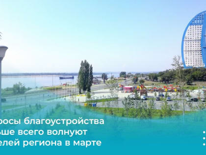 Вопросы благоустройства больше всего волнуют  жителей региона в марте