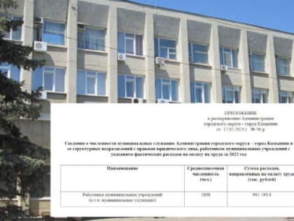 В Камышине на зарплату муниципальных служащих и работников «уходит» почти миллиард рублей