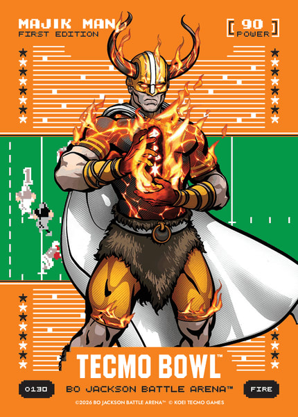 2026 Bo Jackson Battle Arena Majik Man (Don Majkowski) Fire Orange Battlefoil #O130