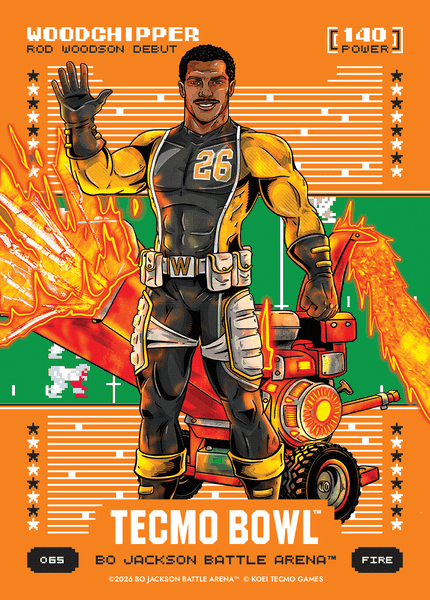 2026 Bo Jackson Battle Arena Woodchipper (Rod Woodson) Fire Orange Battlefoil #O65