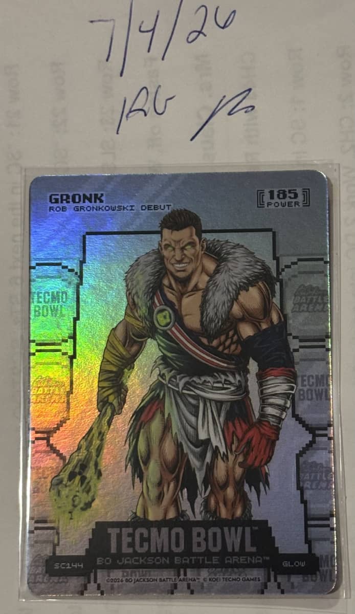 Bo Jackson battle arena Tecmo Gronk Silver Coin Flip Glow.