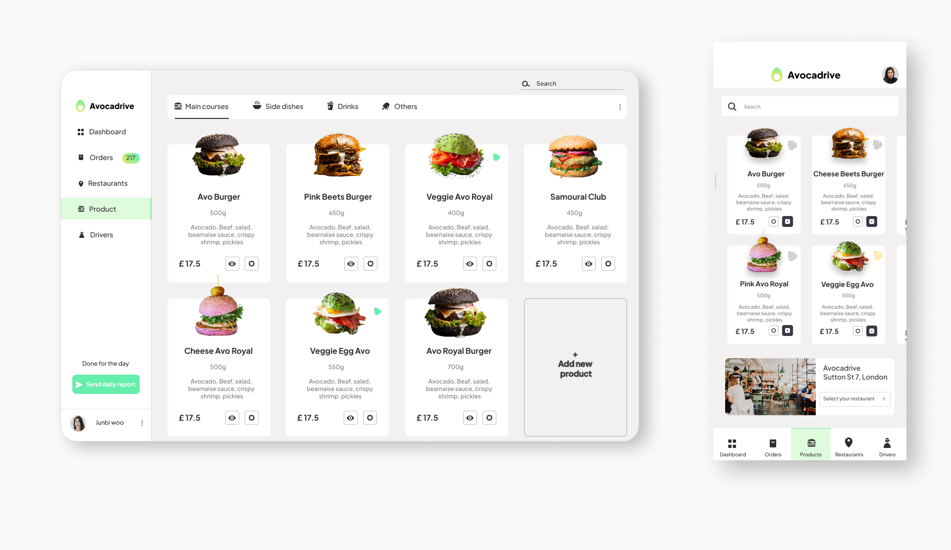 Preview image for Eco-Friendly Avocado Burger Ordering Platform